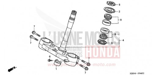 TIGE DE DIRECTION (CRF250R4/5/6/7) CRF250R4 de 2004